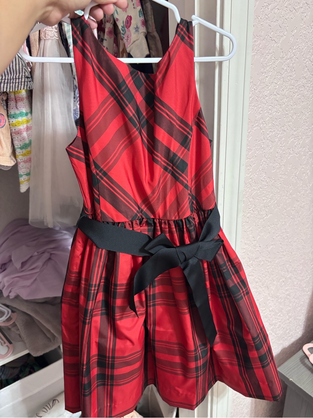 Polo by Ralph Lauren Red and Black Plaid Fit-and-Flare Dress